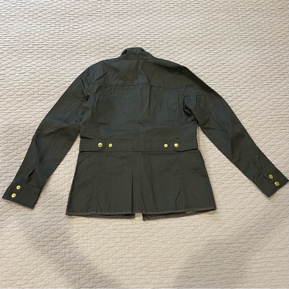 NWT J.Crew Factory XXSP Petite Mossy Brown resin-coated twill field jacket - Picture 7 of 12